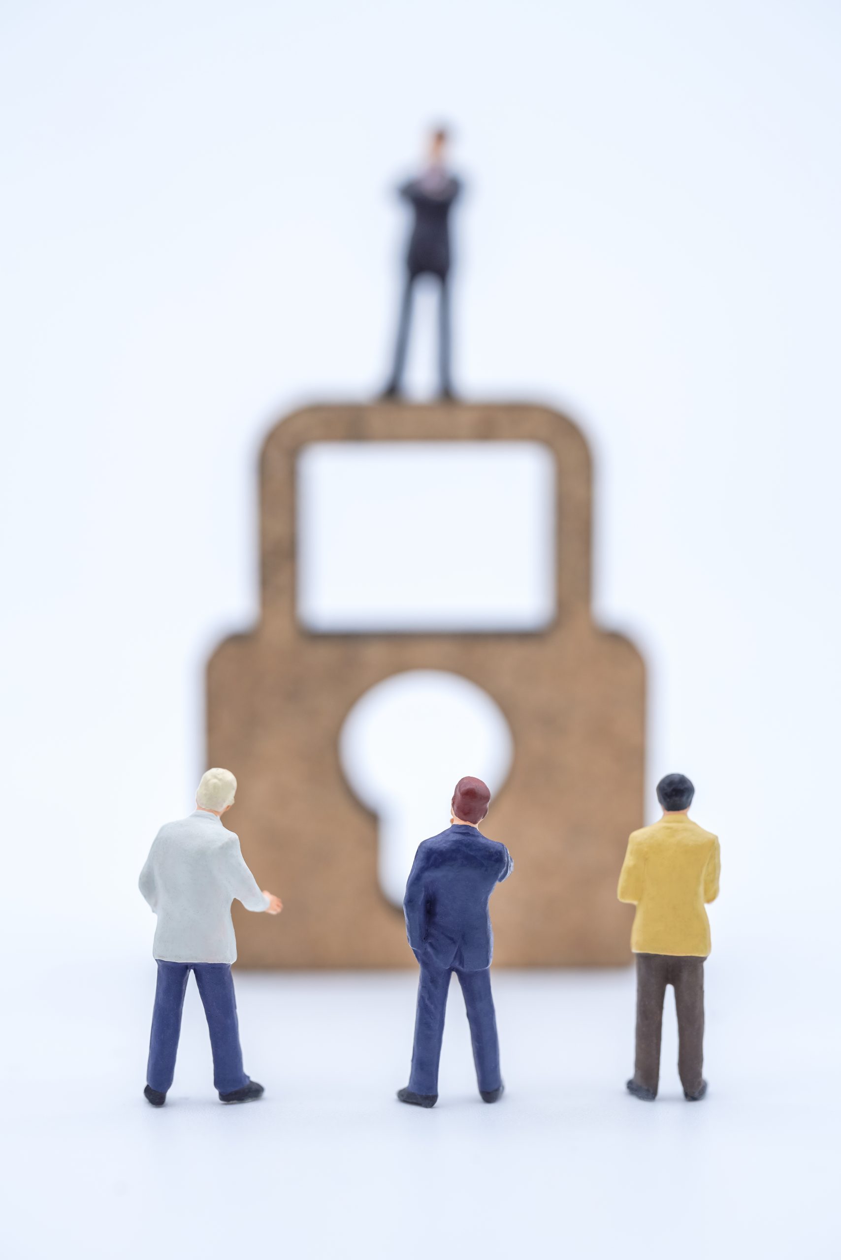 Money and Security Concept. Closeup of group of businessman mini